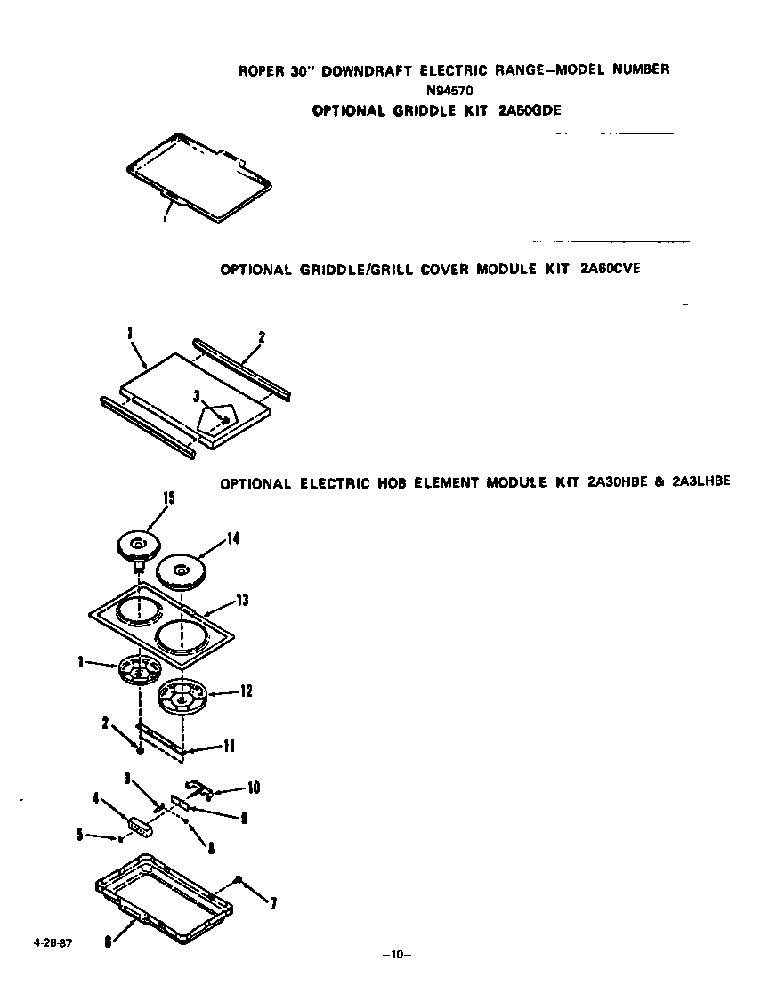 Roper N9457*0 ^griddle diagram