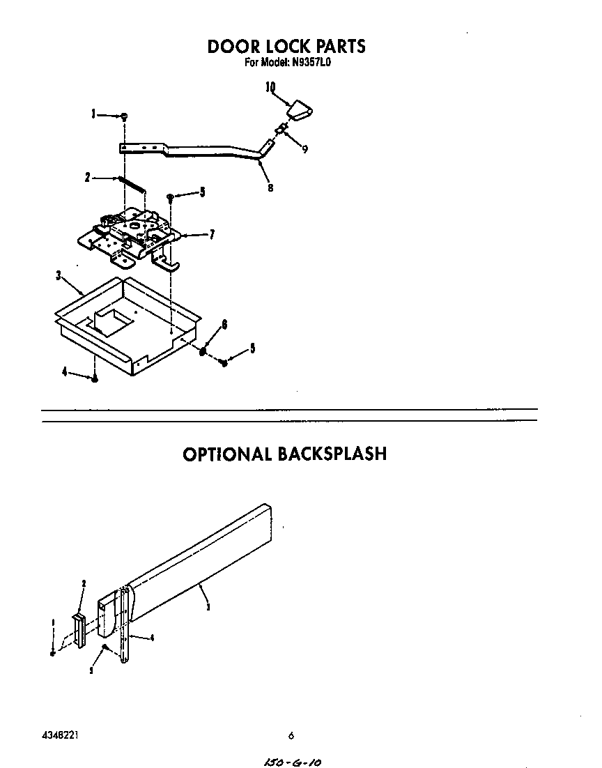 Roper N9357L0 door lock diagram