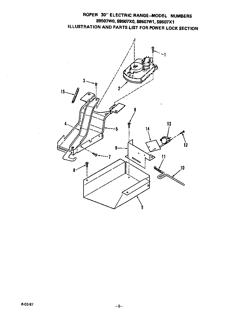 Roper S9507W0 power lock diagram
