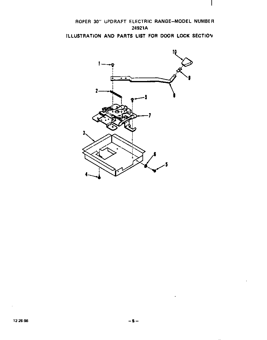 Roper 2492L1A door lock diagram