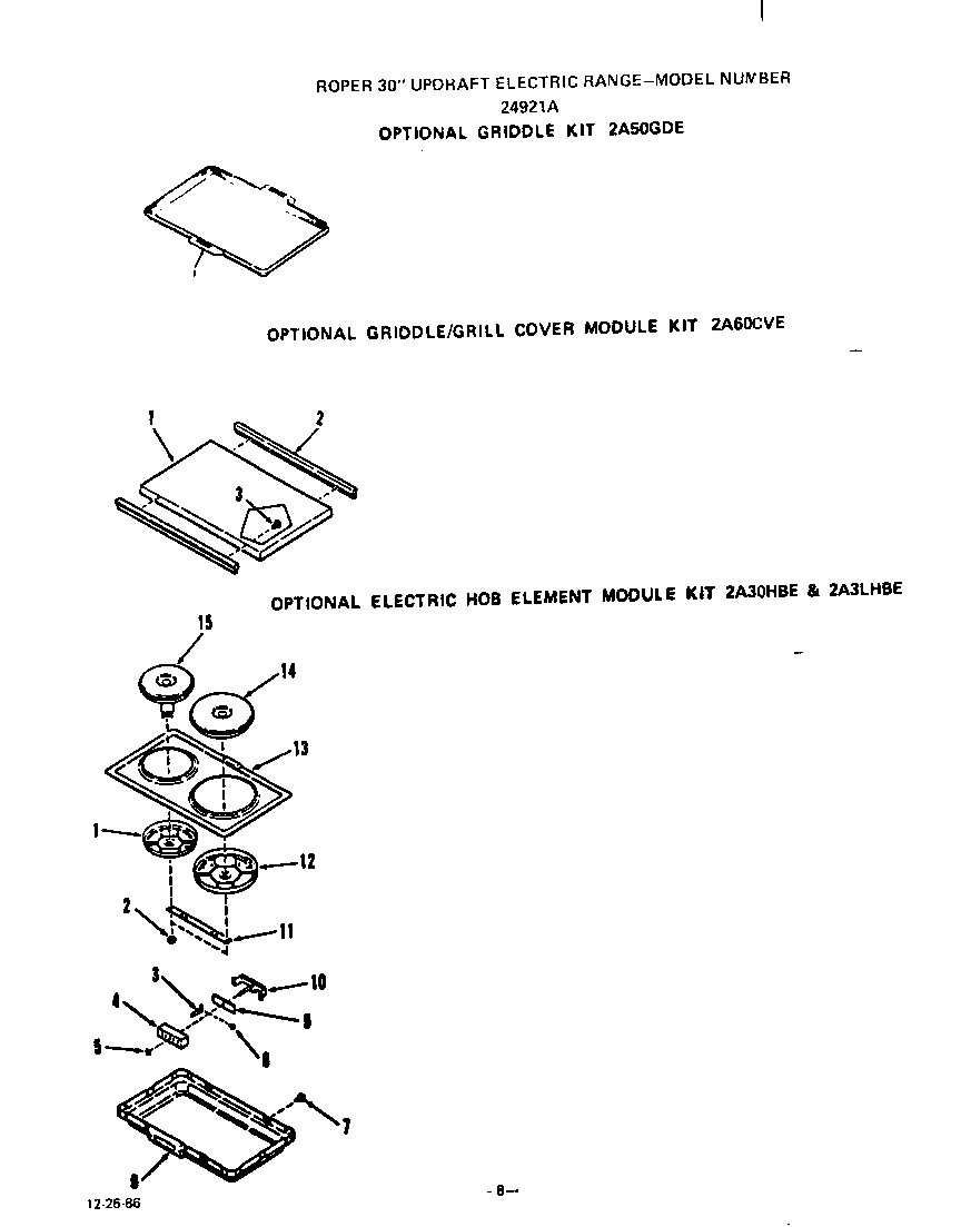 Roper 2492L1A ^griddle diagram