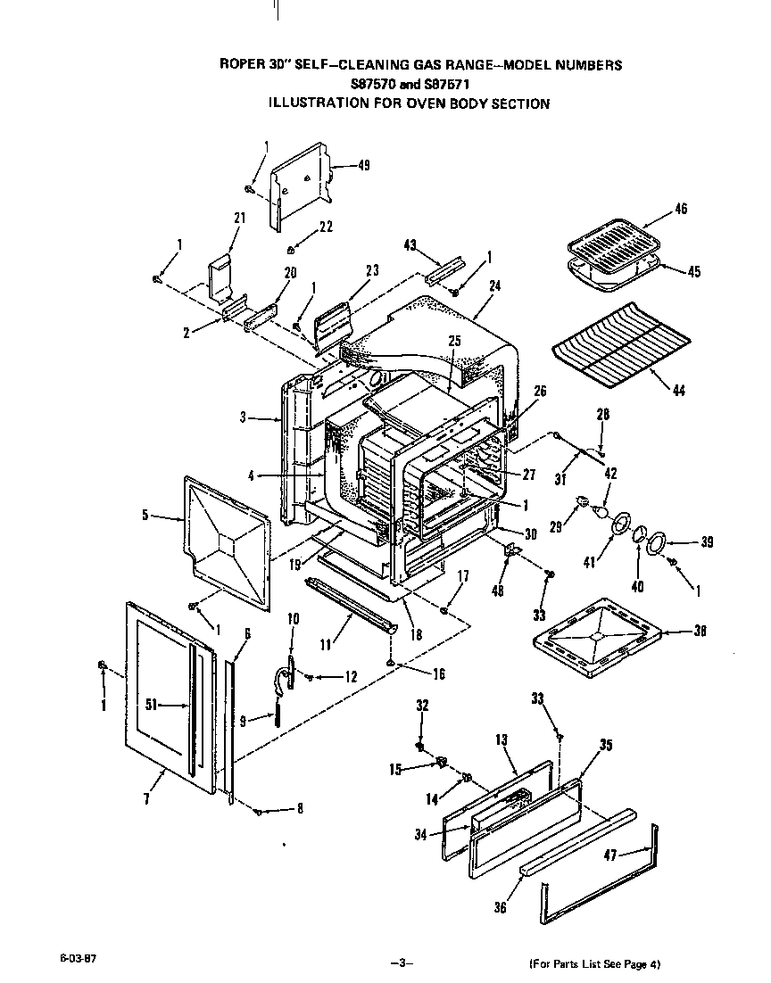 Roper S8757*1 oven body diagram