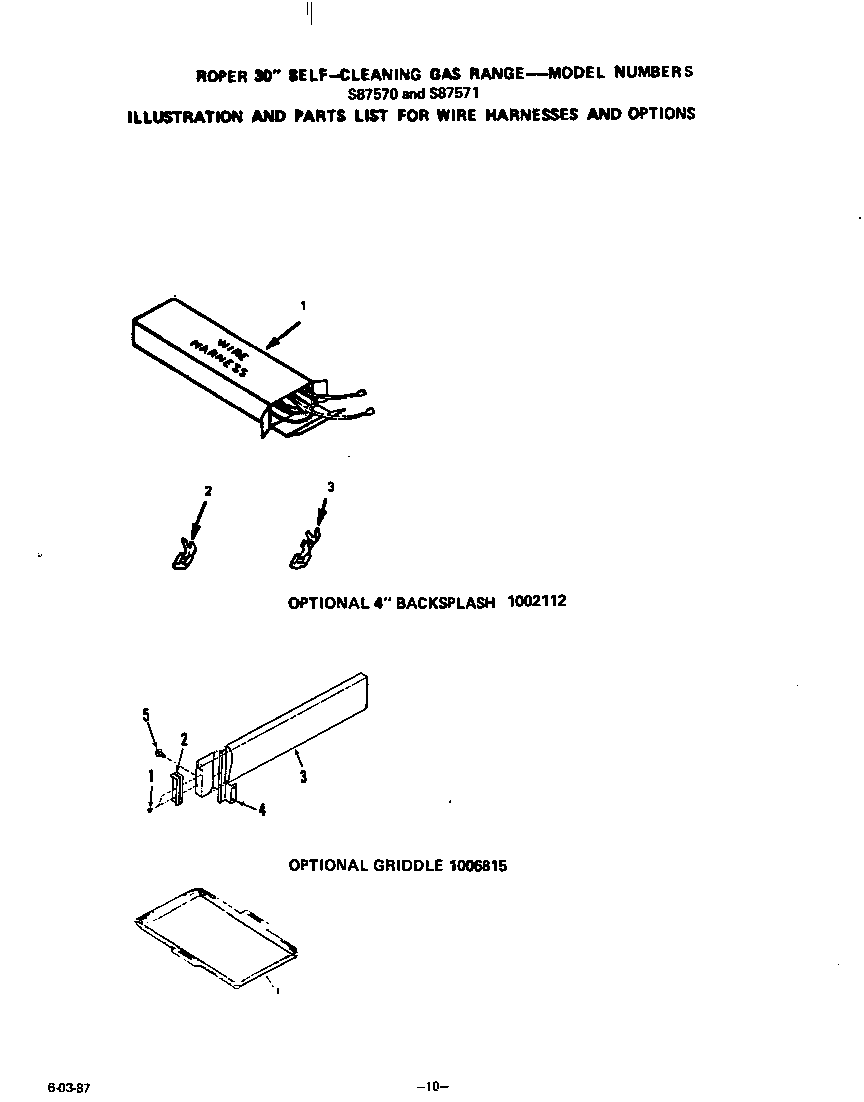 Roper S8757*1 wire harness diagram