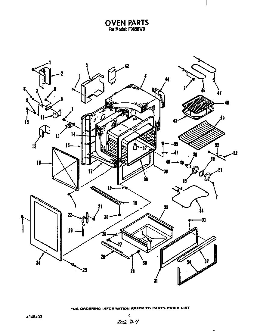Roper F9858*0 oven diagram
