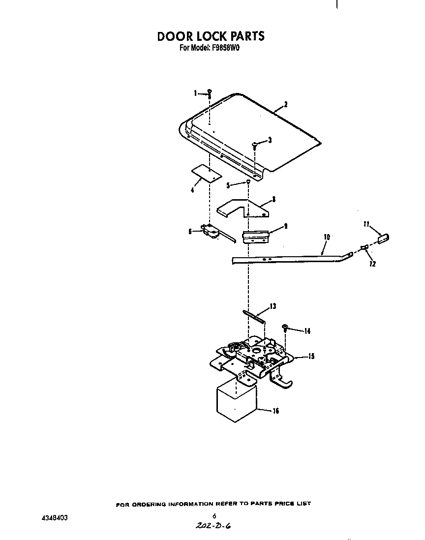 Roper F9858*0 door lock diagram