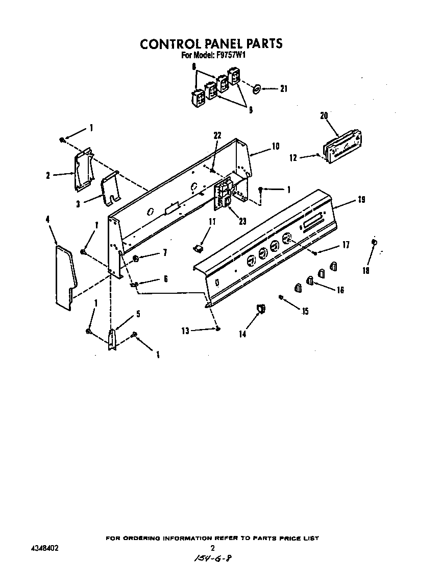 Roper F9757*1 control panel diagram