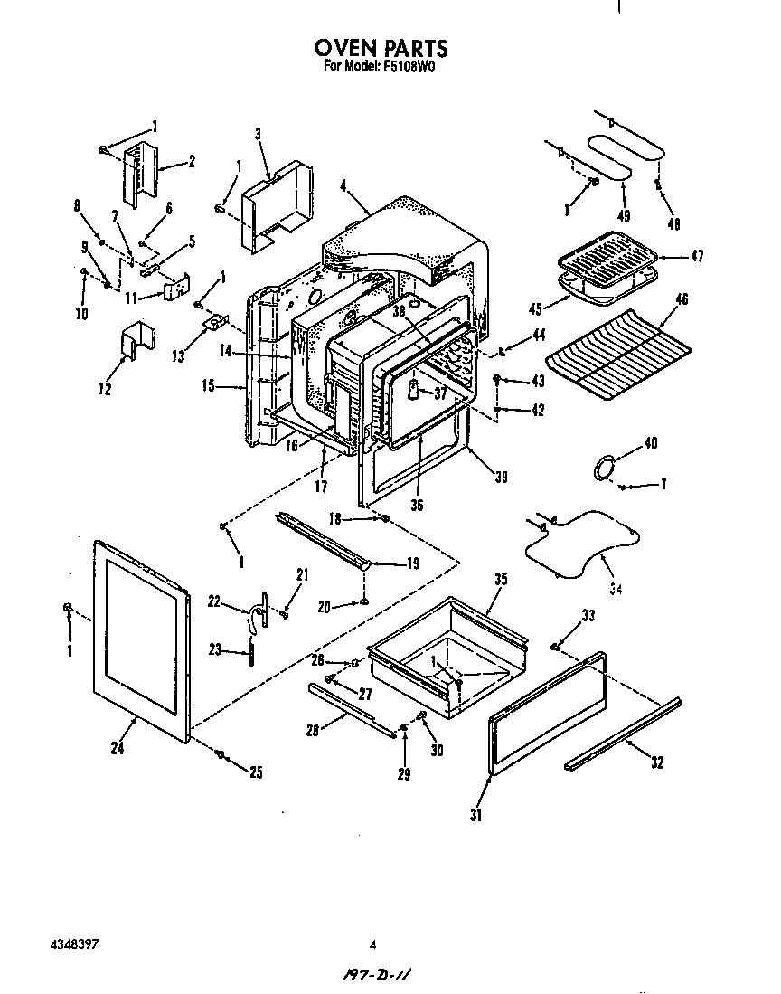 Roper F5108*0 oven diagram