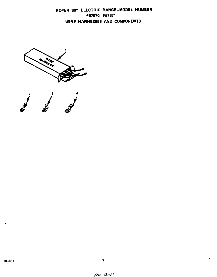 Roper F5757W1 wire harnesses and components diagram