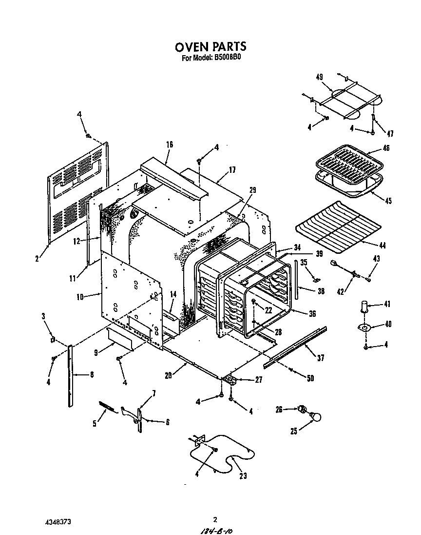 Roper B5008B0 oven diagram