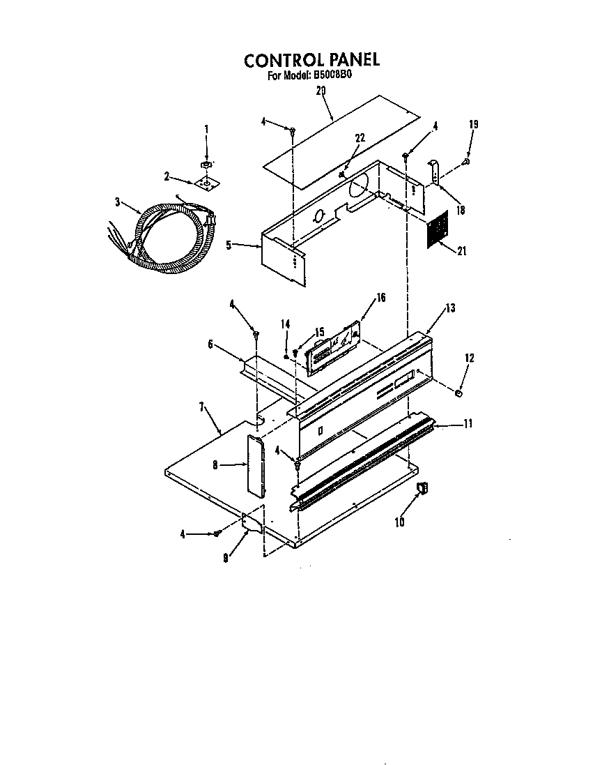 Roper B5008B0 control panel diagram