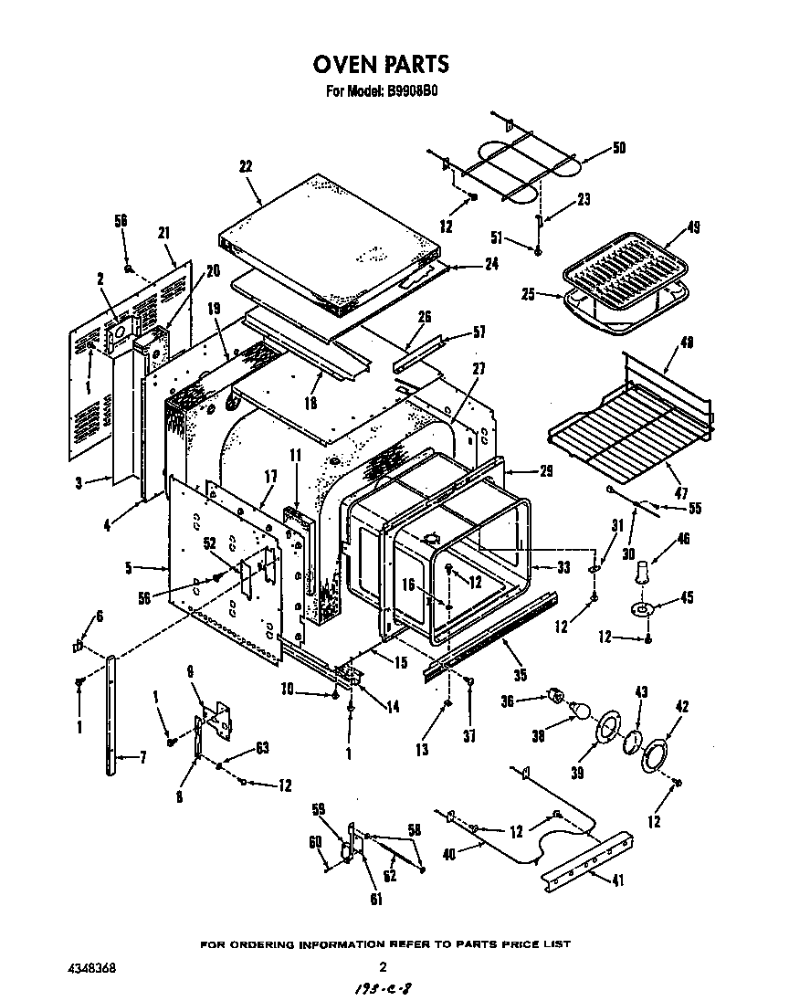 Roper B9908B0 oven diagram
