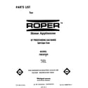 Roper F8858*0 front cover diagram