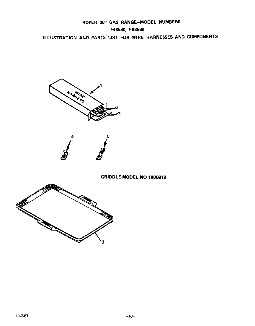 Roper F4858W0 wire harnesses and components diagram