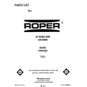 Roper H8858*0 front cover diagram