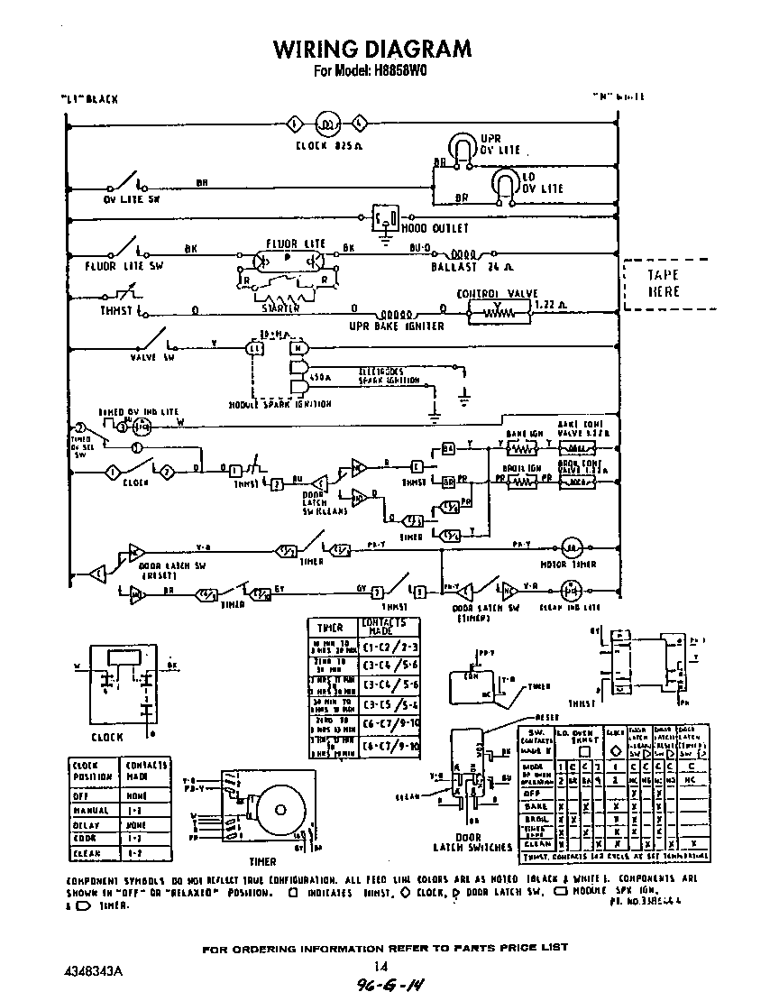 Roper H8858W0 wiring diagram diagram
