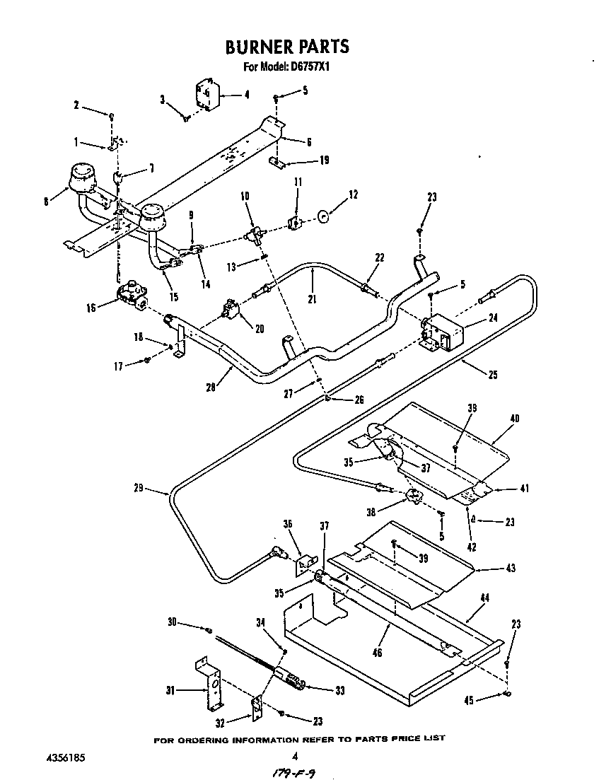Roper D6757X1 burner diagram