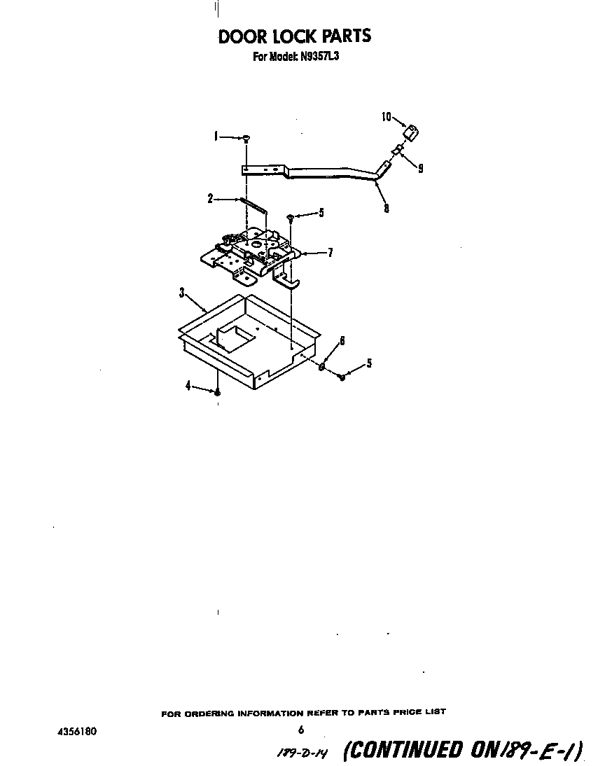 Roper N9357L3 door lock diagram
