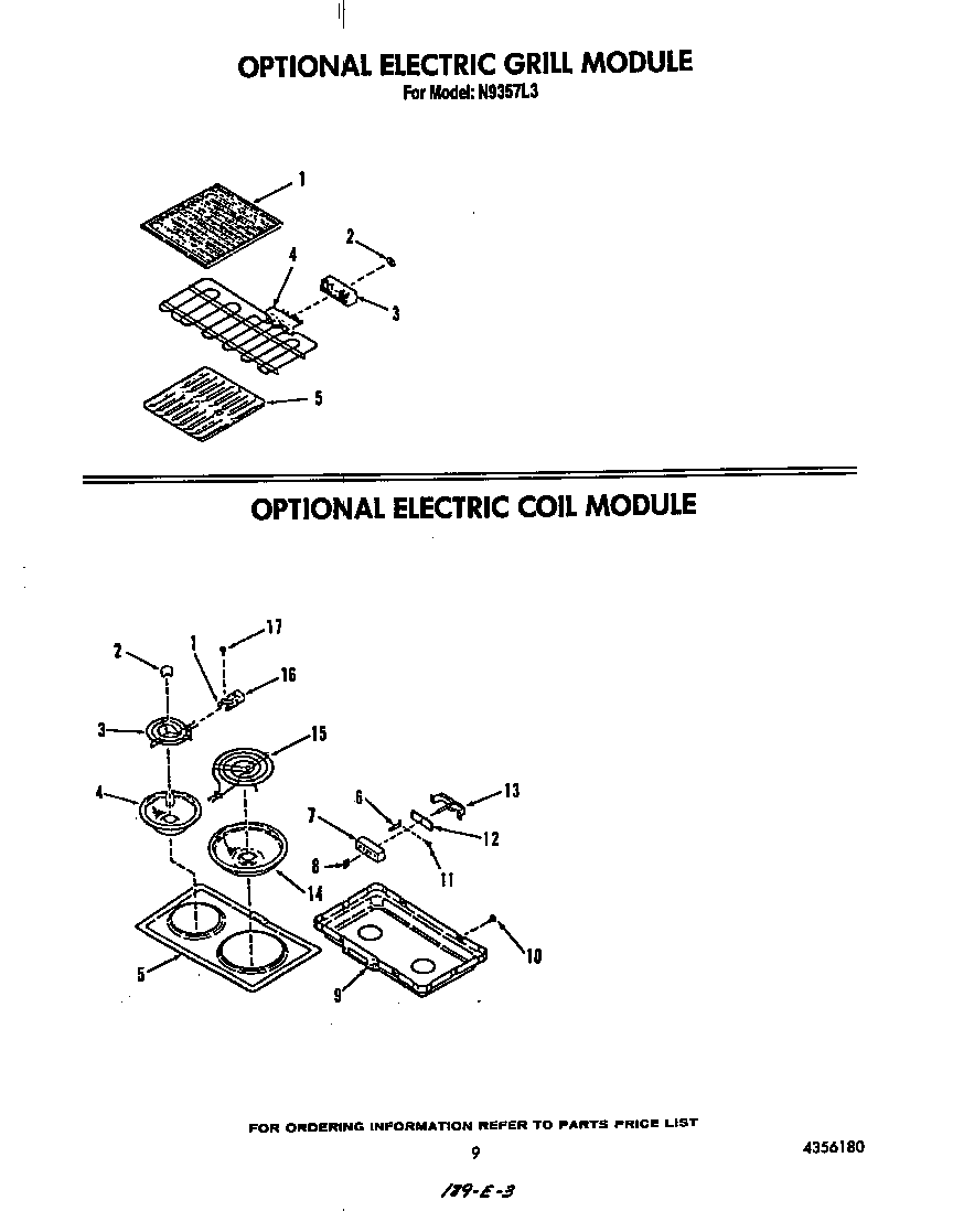 Roper N9357L3 ^electric grill diagram