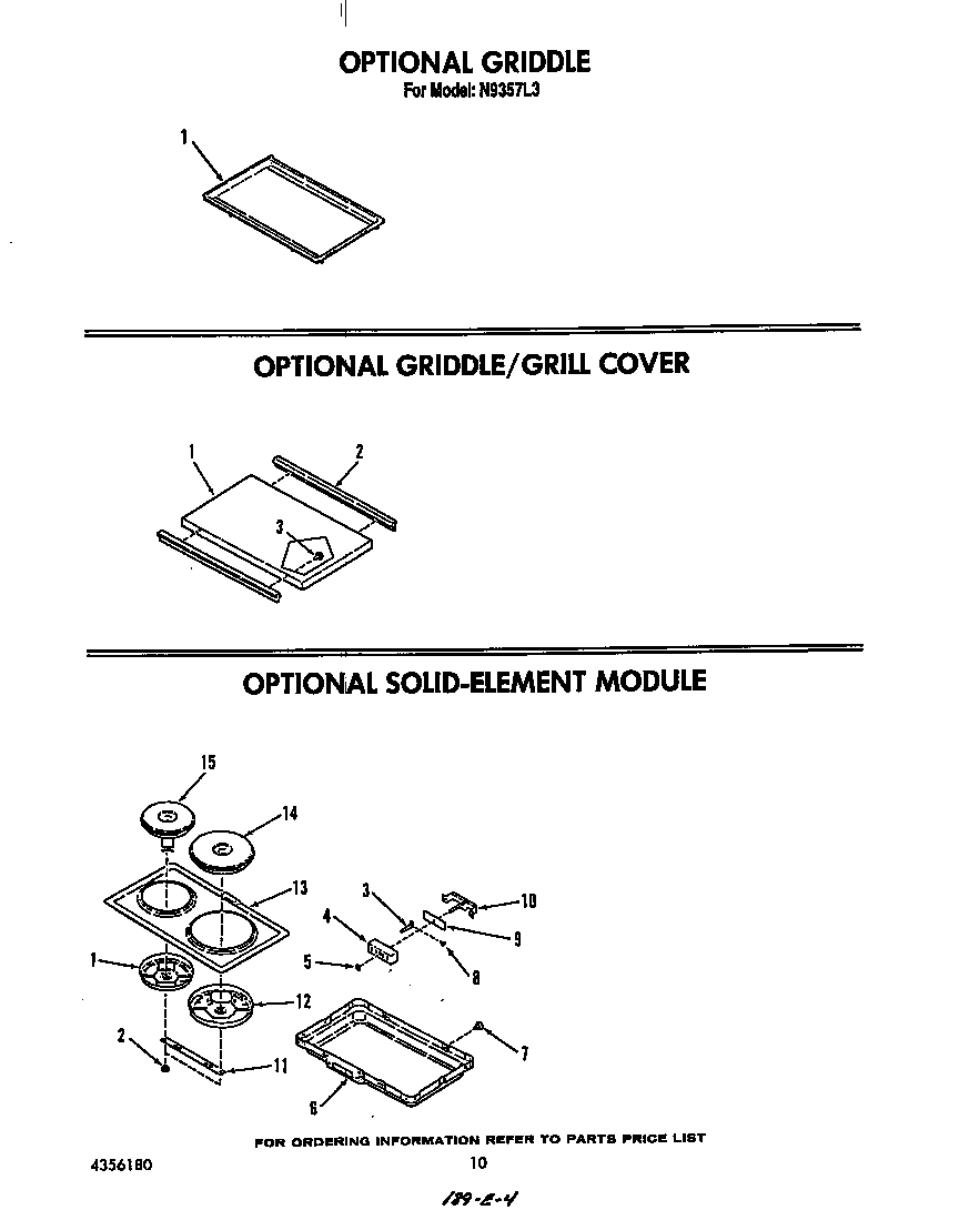 Roper N9357L3 ^griddle diagram