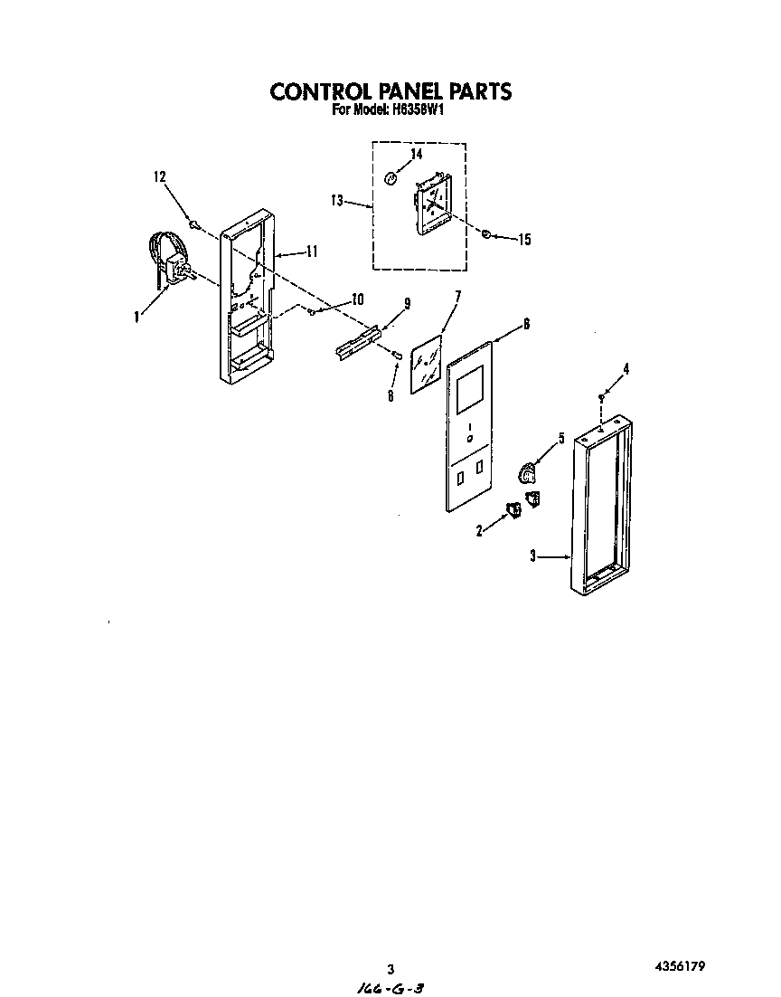 Roper H6358*1 control panel diagram