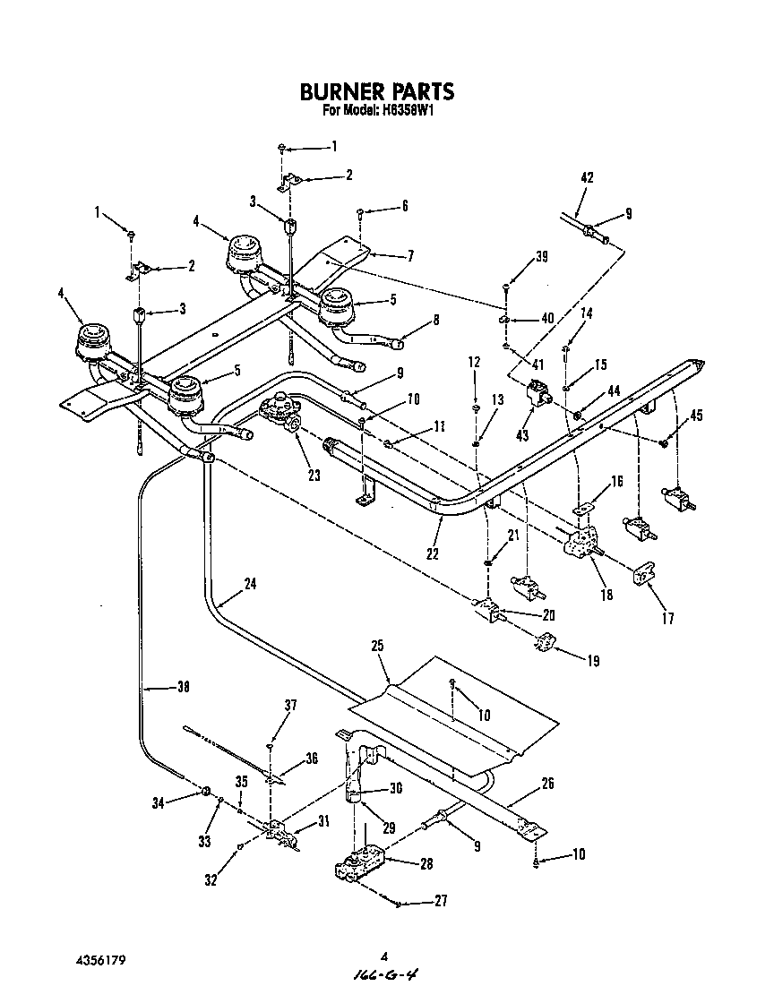 Roper H6358*1 burner diagram