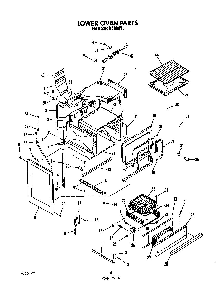 Roper H6358*1 lower oven diagram