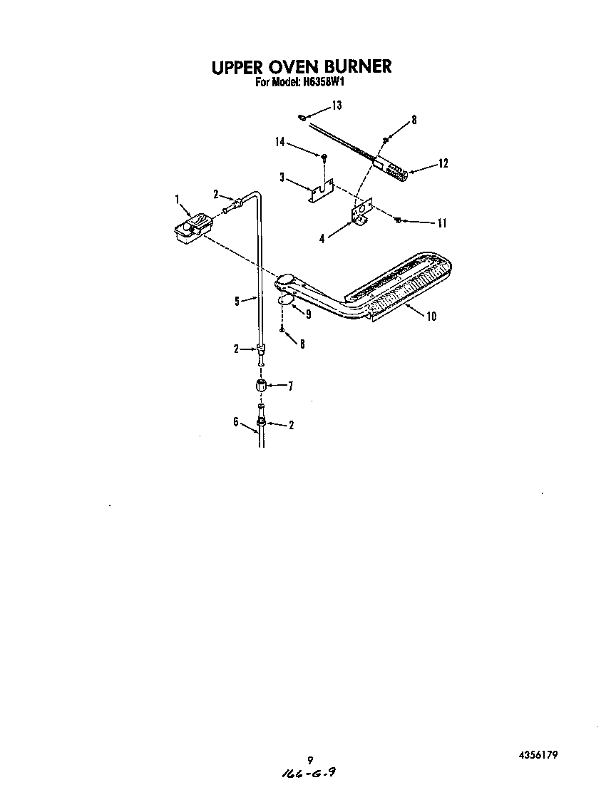 Roper H6358*1 upper oven burner diagram
