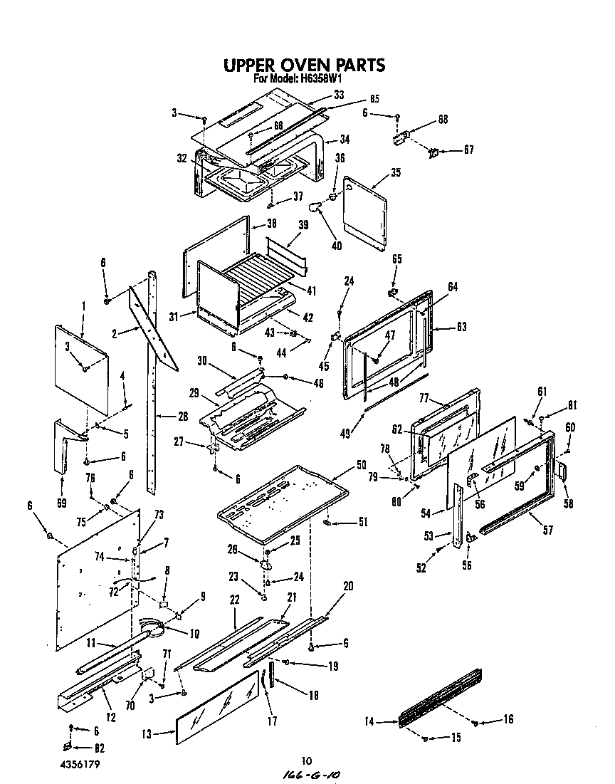 Roper H6358*1 upper oven diagram