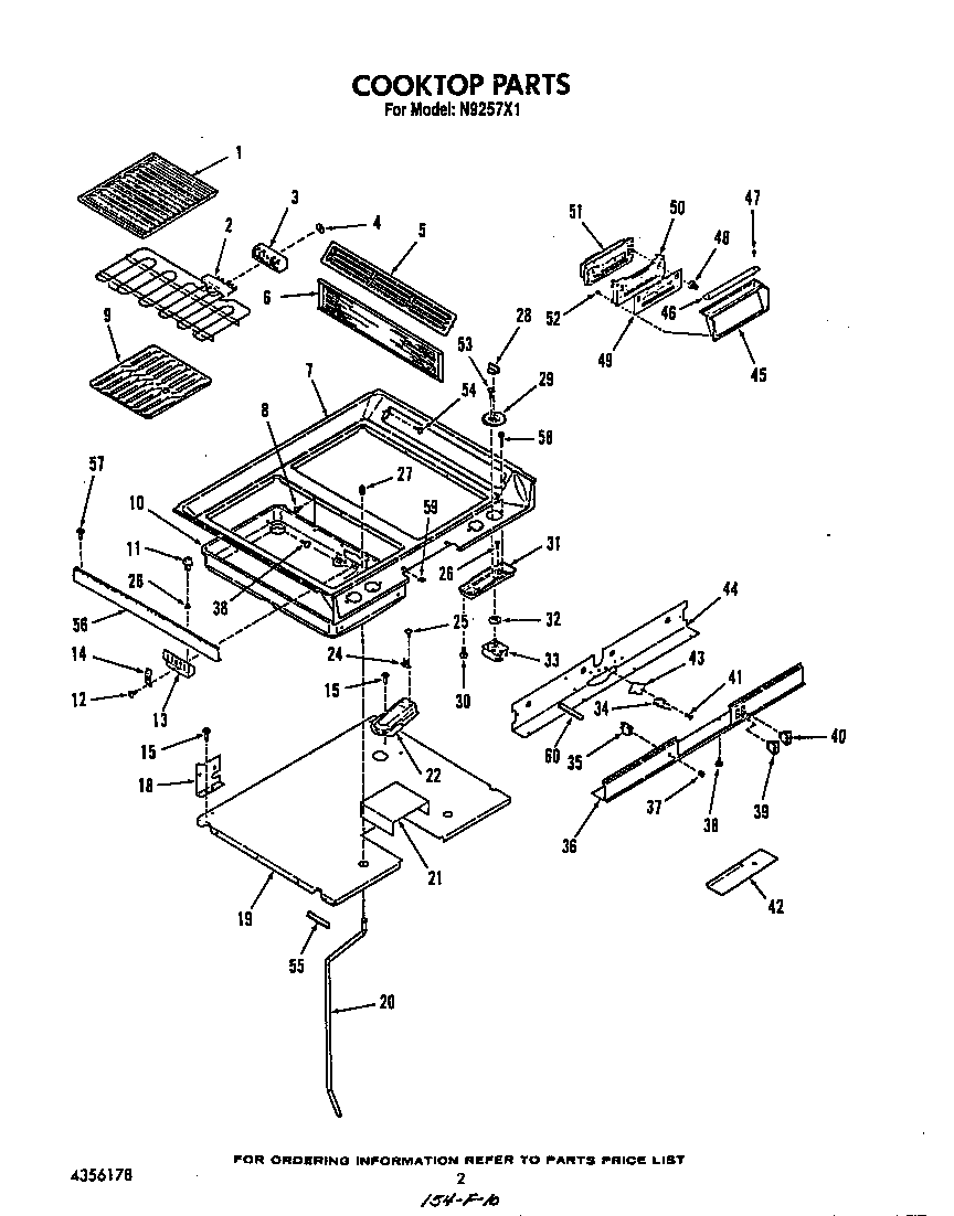 Roper N9257L1 cook top diagram