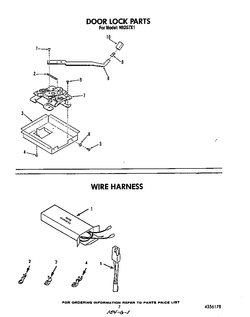 Roper N9257L1 door lock diagram