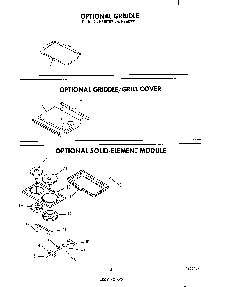 Roper N3257*1 ^griddle diagram