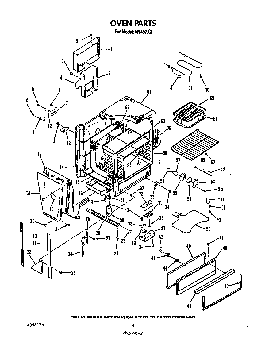 Roper N9457L3 oven diagram