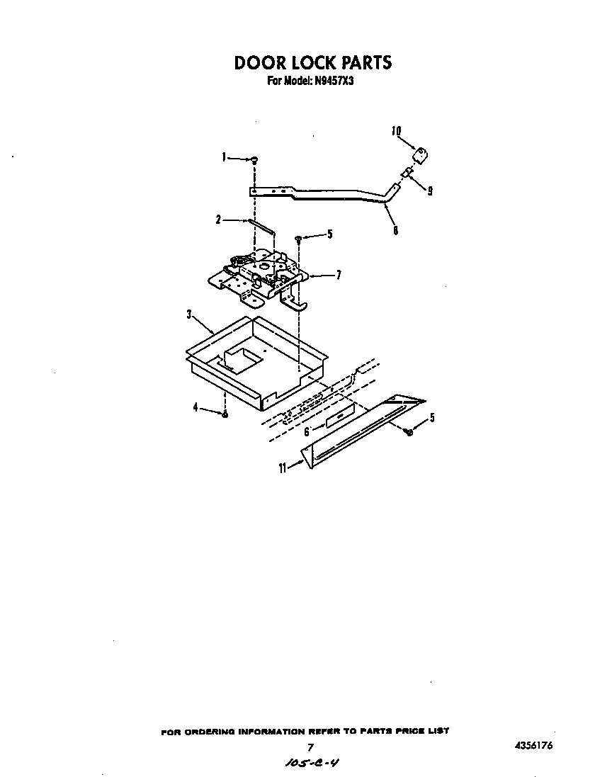 Roper N9457L3 door lock diagram