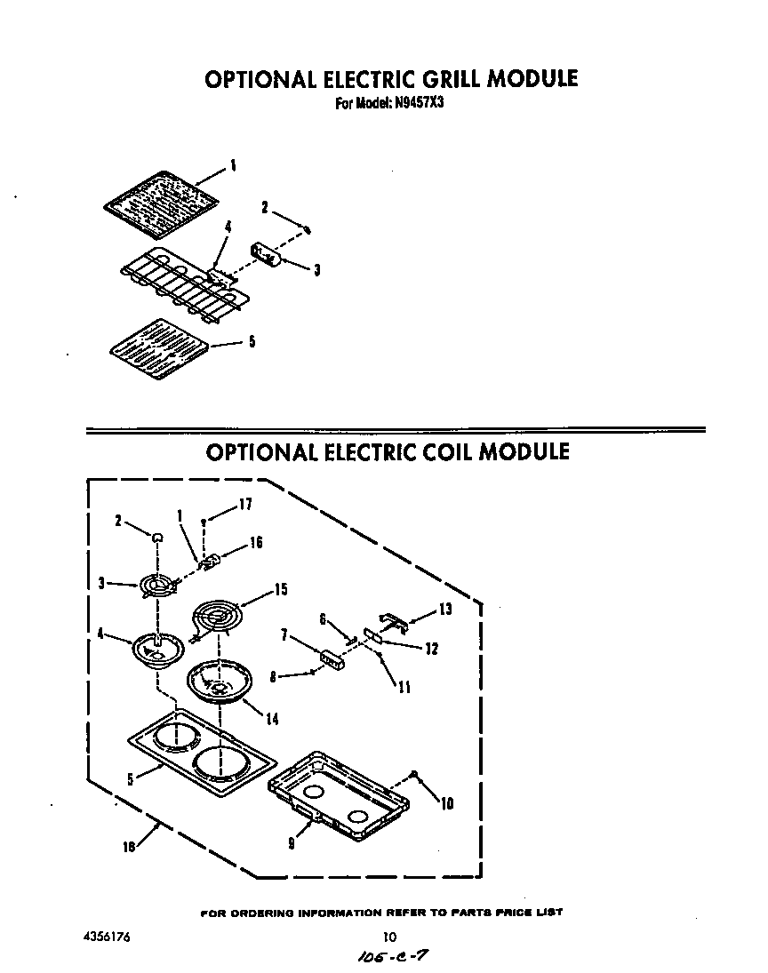 Roper N9457L3 ^electric grill module diagram