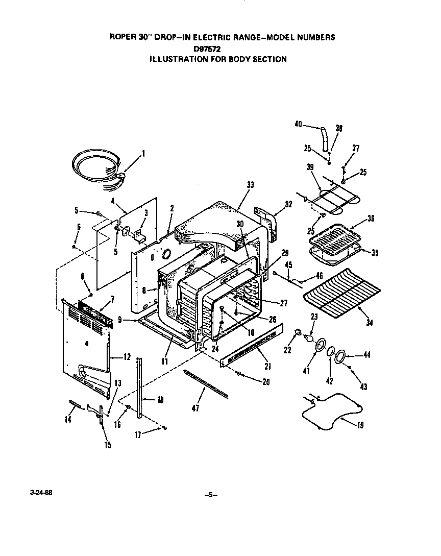 Roper D9757W2 body diagram