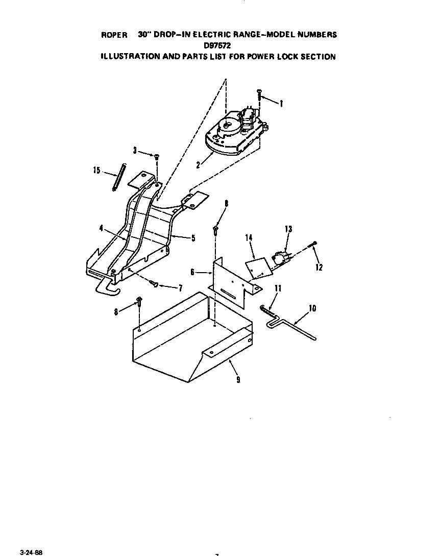 Roper D9757W2 power lock diagram