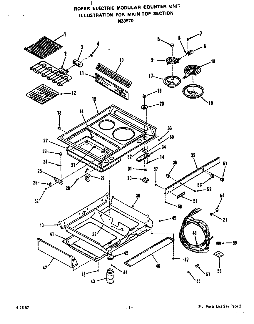 Roper N3357*0 main top diagram