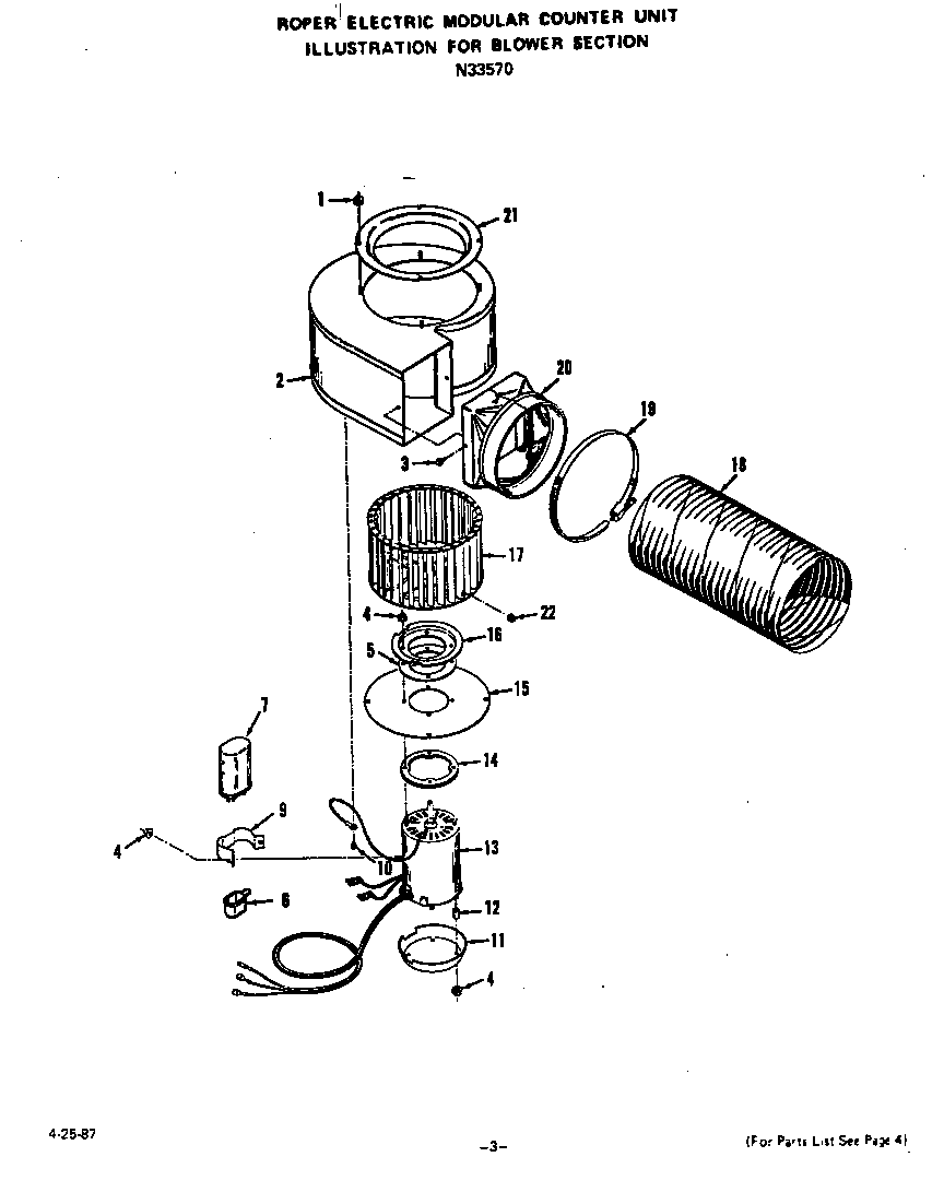 Roper N3357*0 blower diagram