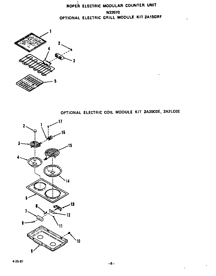 Roper N3357*0 ^electric grill diagram