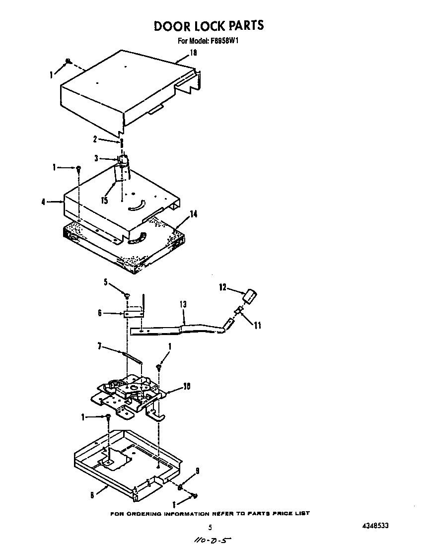Roper F8958W1 door lock diagram