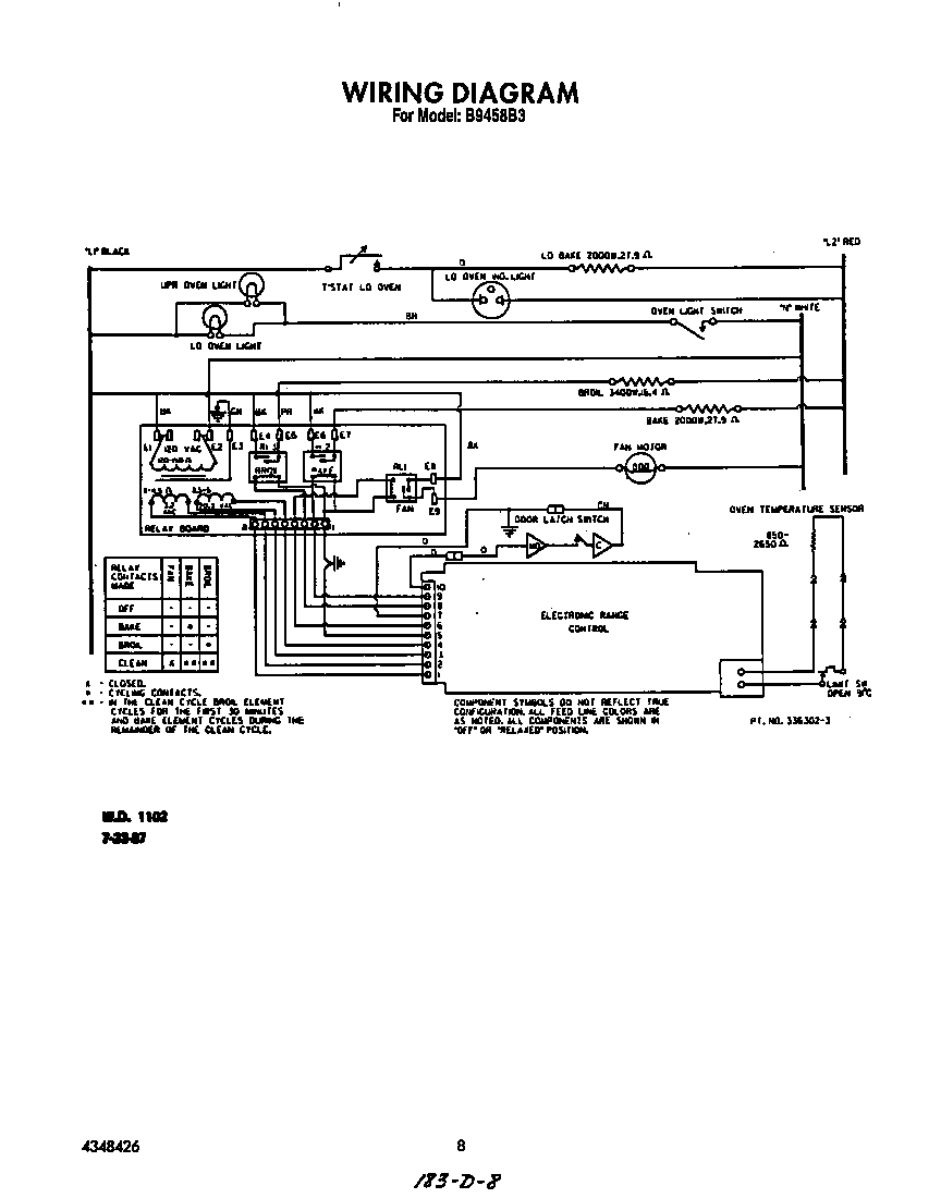 Roper B9458B3 wiring diagram diagram