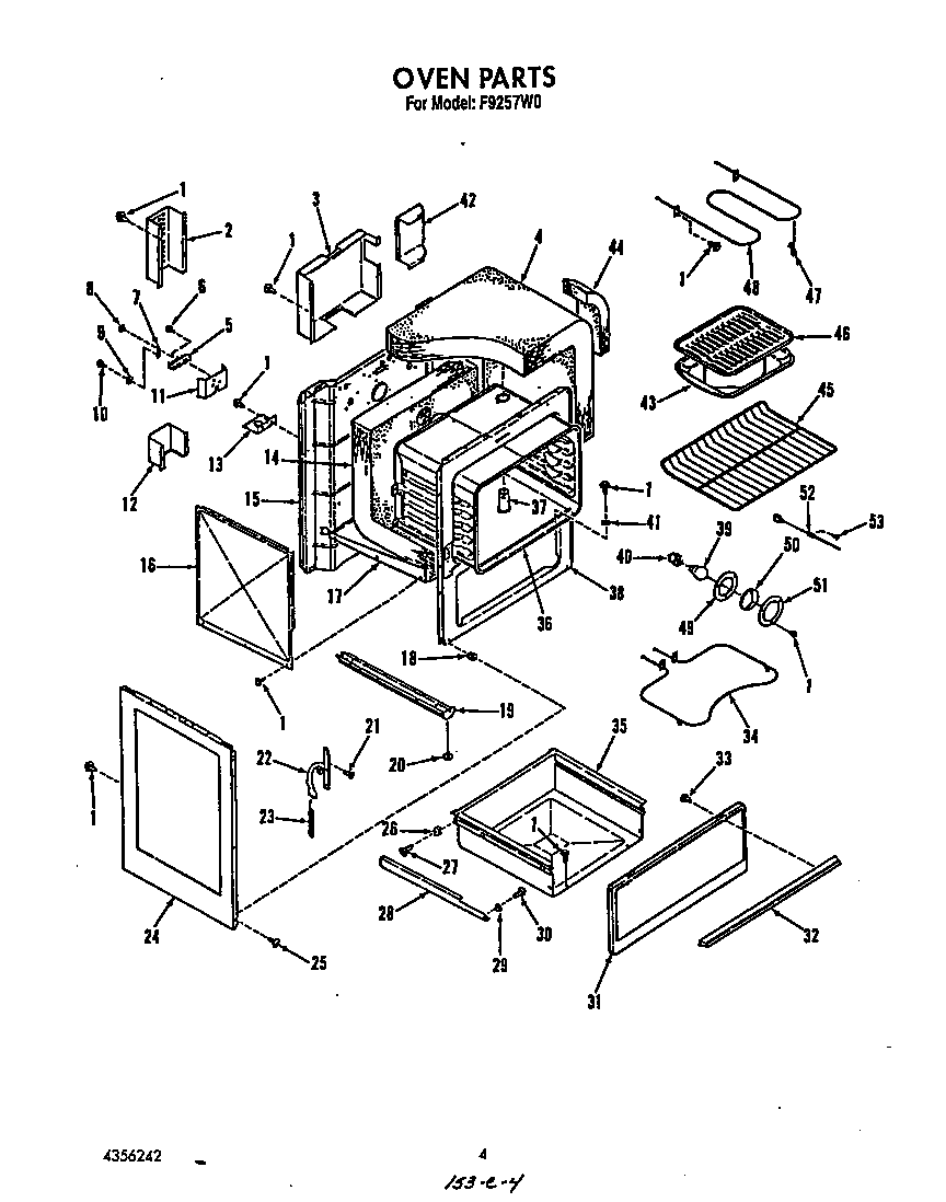 Roper F9257*0 oven diagram