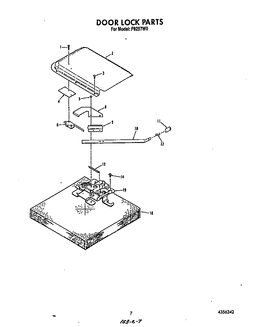 Roper F9257*0 door lock diagram