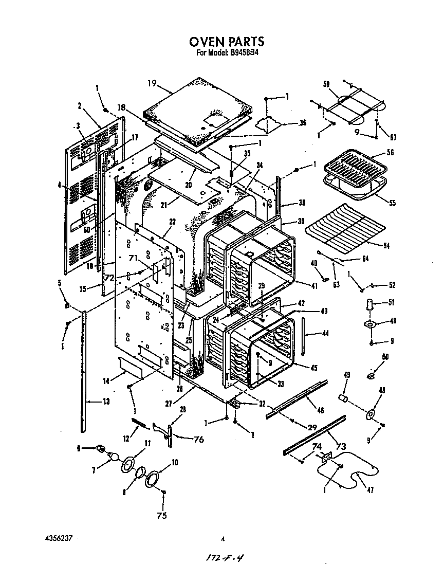 Roper B9458B4 oven diagram
