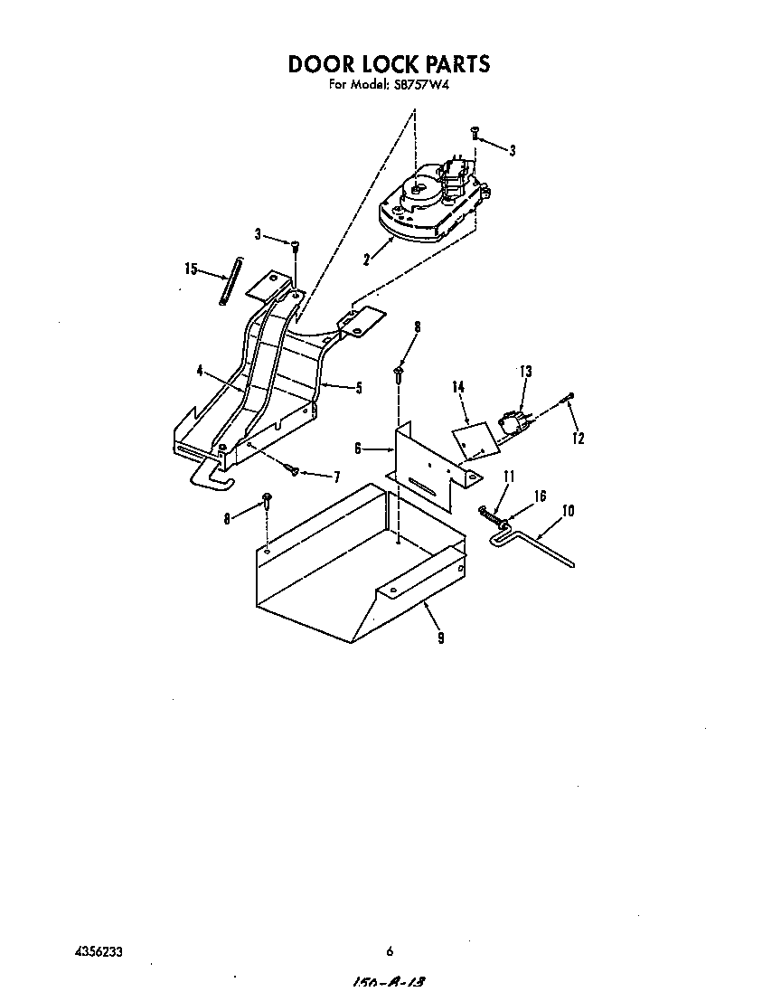 Roper S8757*4 door lock diagram