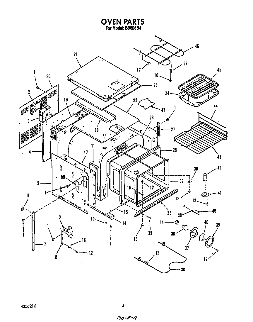 Roper B9608*4 oven diagram