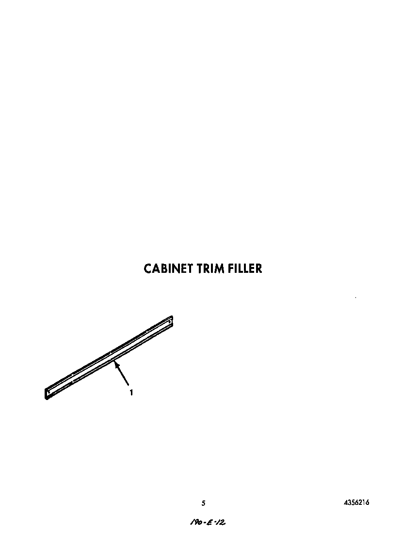 Roper B9608*4 cabinet trim filler diagram
