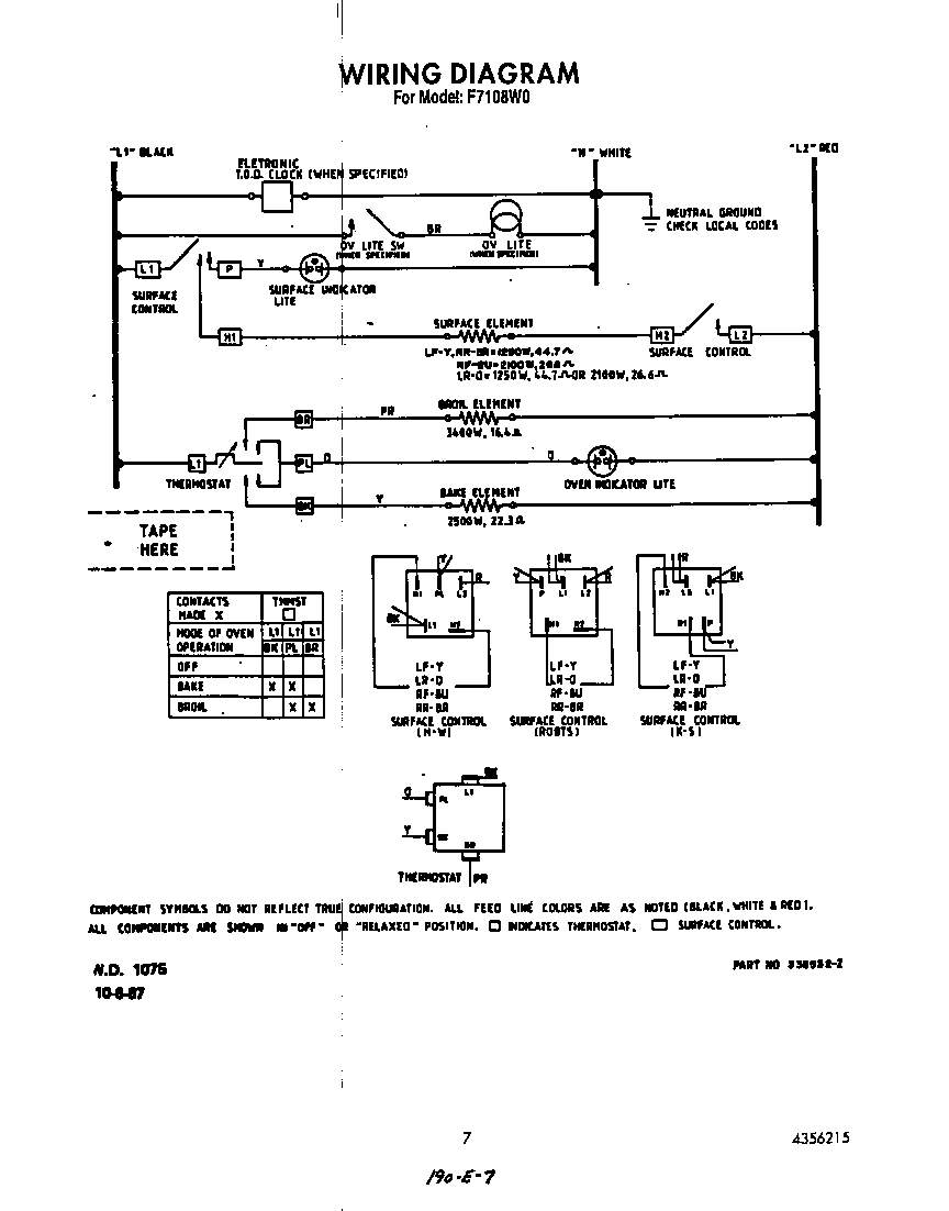 Roper F7108W0 wiring diagram diagram