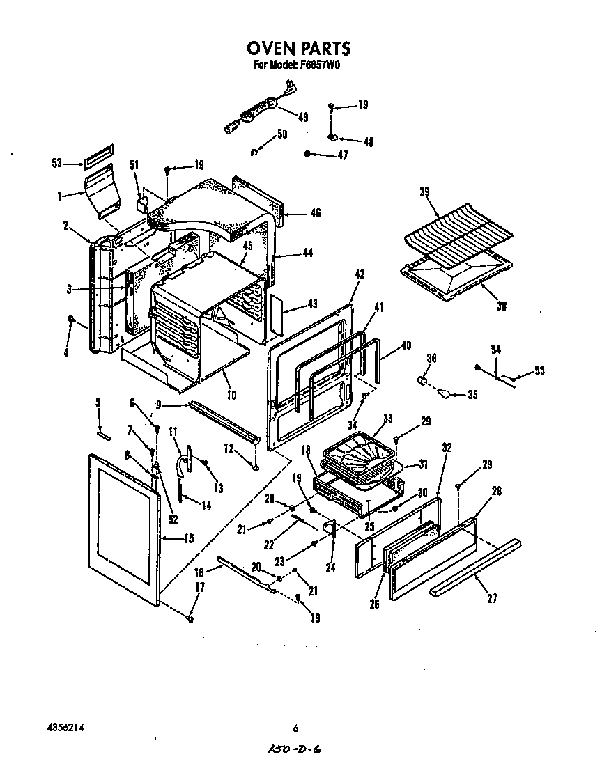Roper F6857W0 oven diagram