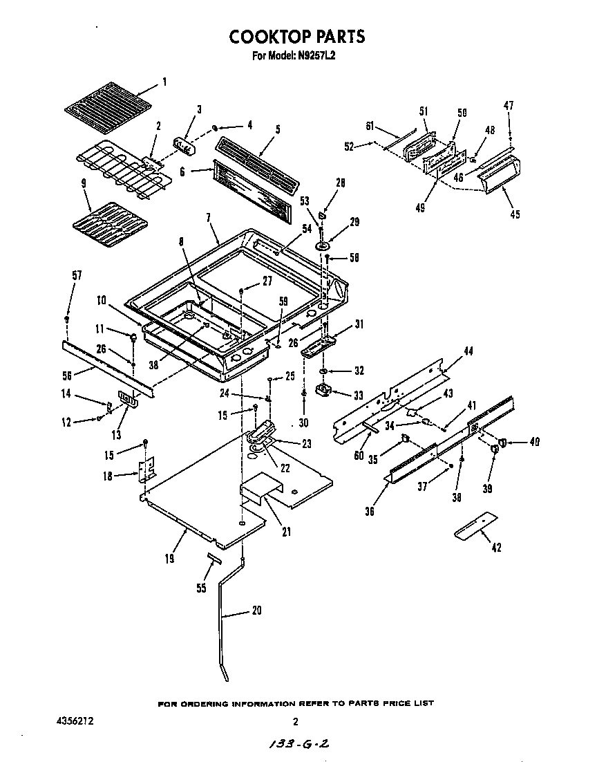Roper N9257L2 cooktop diagram